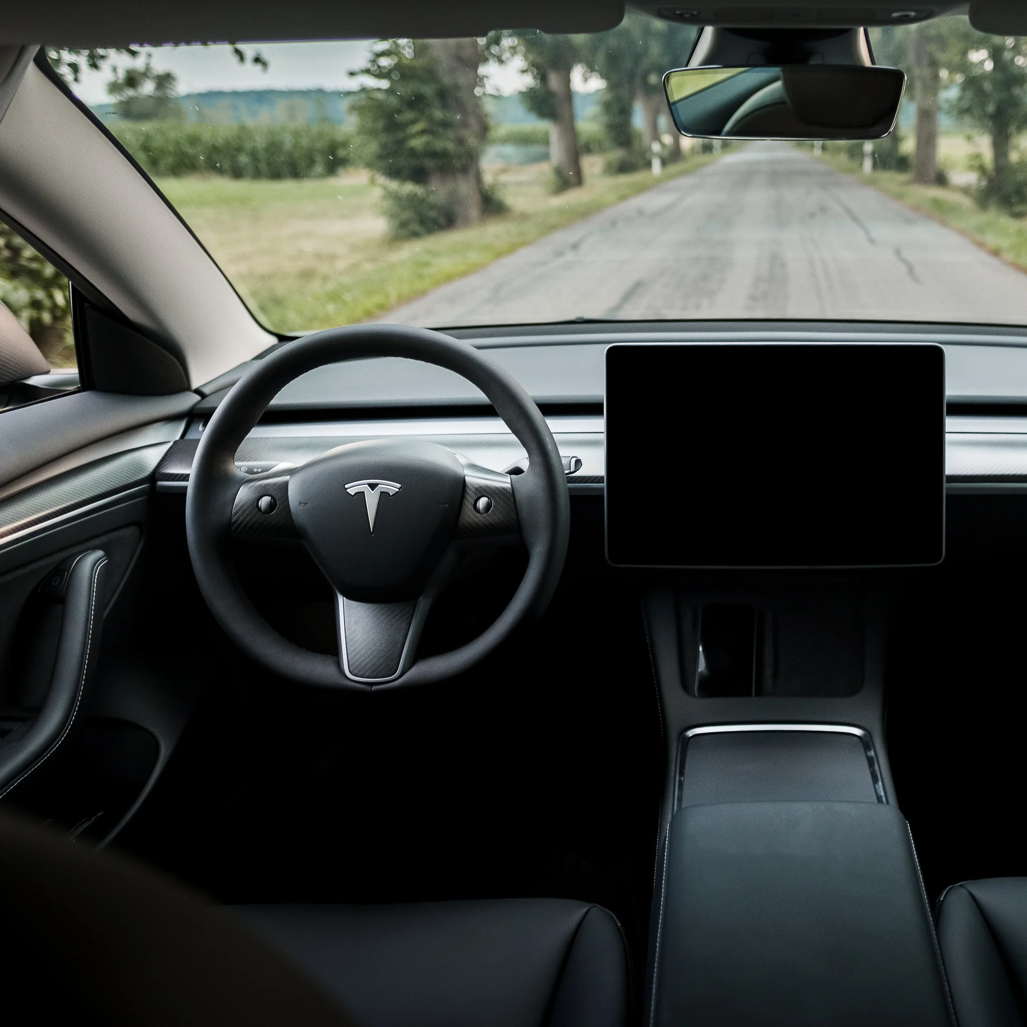 Model 3/Y Lenkrad Blende Echt Carbon - Image 3