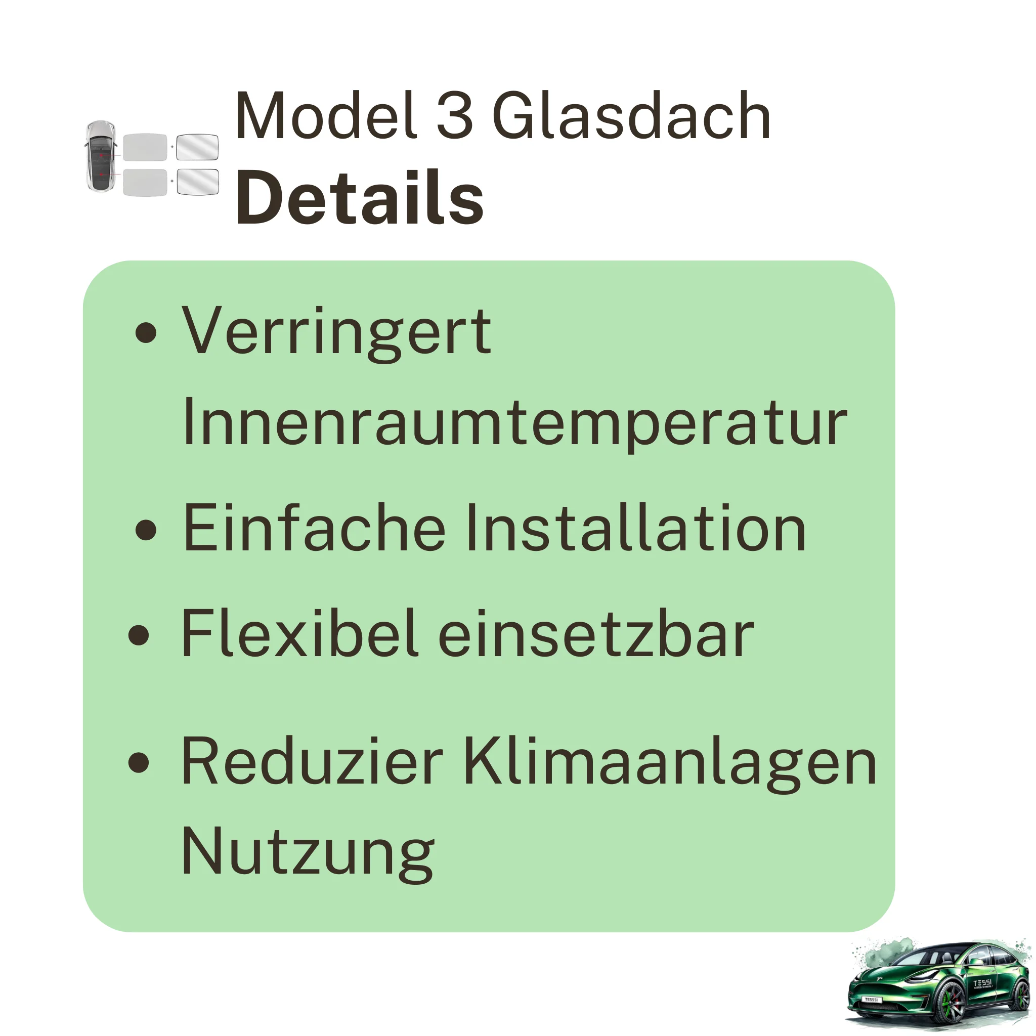 Model 3 Sonnenschutz & Sonnenblende (Hellgrau) - Image 4
