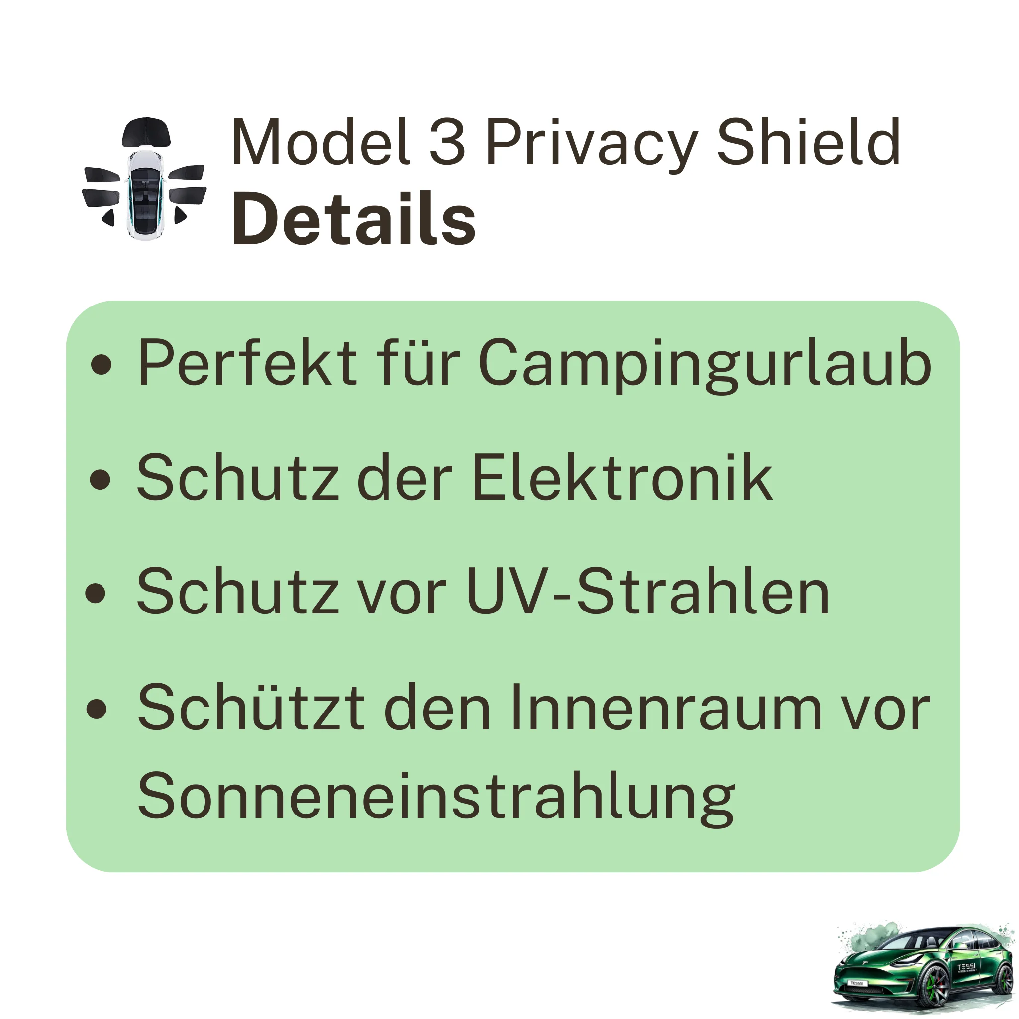 Sonnenschutz/Privacy Shield Tesla Model 3 7-Teilig - Image 4