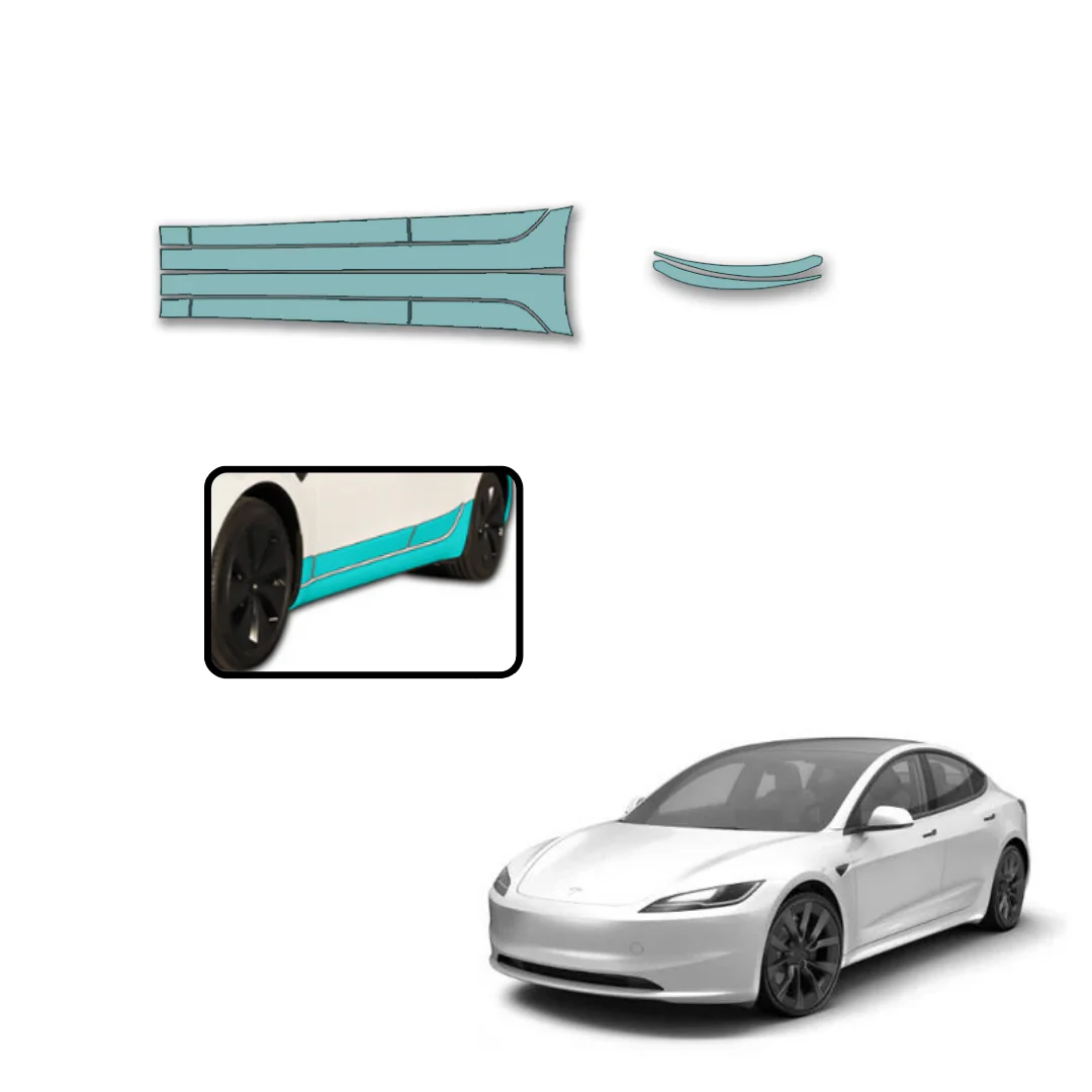 Tesla Model 3 Highland Sidekit Large - Lackschutzfolie für die Seitenschweller & Radkästen